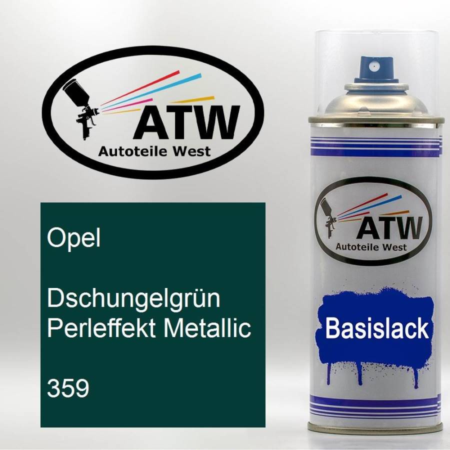 Opel, Dschungelgrün Perleffekt Metallic, 359: 400ml Sprühdose, von ATW Autoteile West.